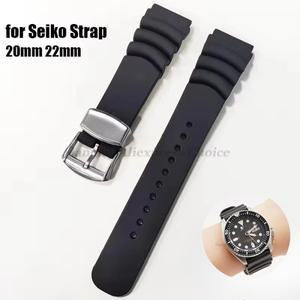 세이코 SKX007 009 다이빙 007 전복 통조림 수지 20mm 시계 스트랩 링 걸쇠 핀 버클 벨트 용 실리콘 밴드