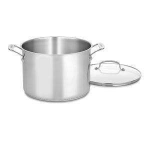 Cuisinart 76610-26G 셰프 클래식 (9.5리터)10쿼트 스톡팟, 유리 커버 포함, 브러시드 스테인리스