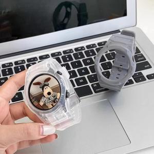 갤럭시 시계 7/6/5/4 용 새 실리콘 스트랩 + PC 케이스 SmartWatch 스포츠 루프 밴드 팔찌 40MM 모드 키트