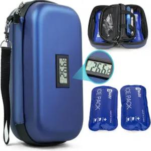고세마이 인슐린 쿨러 여행 케이스 TSA 승인 약물 온도 디스플레이 냉장 의약품 정리 가방 2개 스팩 포함