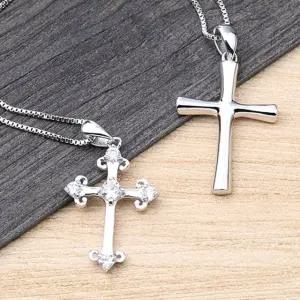 [퍼니메이커]십자가 큐빅 실버 펜던트OC 목걸이 패션목걸이 실버목걸이 커플목걸이