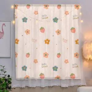 주름 안방 거실 창문 커텐 찍찍이 이중 가리개 커튼