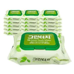 [베스트TOP100] 그린터치물티슈(100매)-30개 캡형/국산/저자극