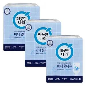 깨끗한나라 닥터비데 화장실용 물티슈 46매 X 12개