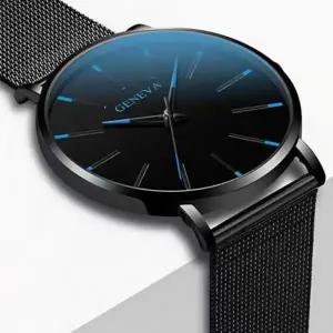 제네바 메탈 비즈니스 남자 아날로그 초시계 패션 바늘 손목