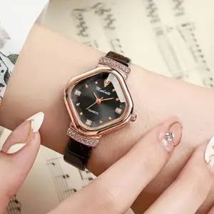 미니 스퀘어 여성 정장 패션 가죽 학생 여자 손목시계