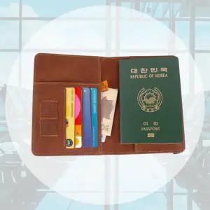 [라일리] Rly 가죽 트레블월렛 ZF 갈색 해외여행 기본 여권