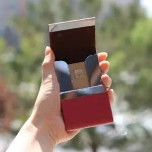 가죽 양문형 카드 명함 지갑 케이스 머니 클립 졸업 선물