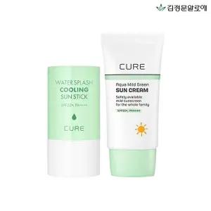 [김정문알로에][김정문알로에] 큐어 마일드 선크림(무기자차) 40ml+쿨링선스틱