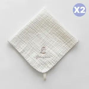 제이앤제나 아기 가제 거즈 손수건 자수 제나포니 X2