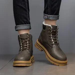 남성 기모 레더 방한 워커