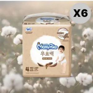 마미포코 기저귀 밴드형 아기 무표백 4단계 공용 25매 6팩 MNS