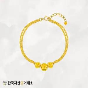 한국자산금거래소 KAGE 24K 순금 트리플 볼 팔찌