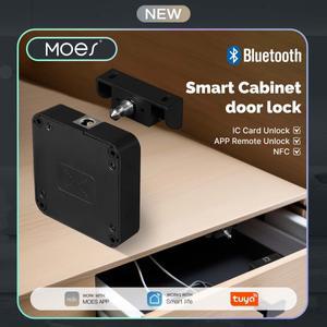 MOES 스마트 잠금장치 블루투스 TUYA 호환 스 IC 카드 잠금 해제 앱 원격 제어 목재 캐비닛 도어 서랍 가구