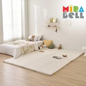 [미라벨]카라 실리케어 아기유아 층간소음 놀이방 5단 노틈새 항균형 폴더매트 140X200 베이지그레이