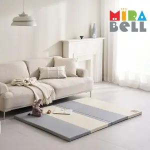 [미라벨]카라 실리케어 유아 층간소음 놀이방5단 노틈새 항균형 폴더매트 120X160 베이지그레이