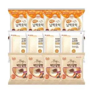 [롯데제과]씨앗호떡 97g x4개+소프트 땅콩샌드 160g x4개+빅단팥빵 100g x4개