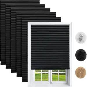 창쉐이드 6팩 임시 그늘막 실내 창문용 주름형 종이 블라인드 크기로 자릅니다. 접착식 사무실 침실 거실에