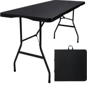 바이블리 접이식 테이블 6피트 휴대용 헤비 듀티 플라스틱 반 유틸리티 캠핑 피크닉 및 파티를 위한 실내