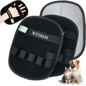 개와 고양이를 위한 Sonluk 2PCS 반려동물 털 제거 장갑 업그레이드된 5손가락 정전기 제거제 세탁용