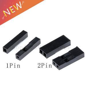 100 개/몫 2.54mm 1 핀 2 피치 듀폰 점퍼 와이어 케이블 검정색 플라스틱 하우징 암 커넥터 케이스 쉘 박스