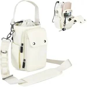 스트랩 32개가 달린 로카슨 물병 홀더 40온스 크로스바디 단열 캐리어 슬링백과 넓은 스트랩을 조절할 수