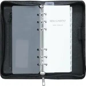 팬앤란 지퍼 플래너 정리함 모조 가죽 언데이트 스타터 세트 A6/퍼스널 사이즈 블랙