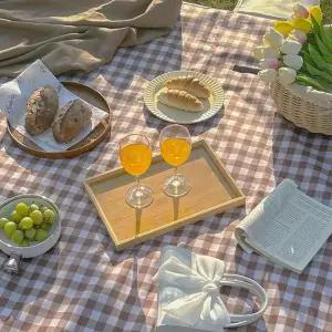 LRUUIDDE 오버사이즈 피크닉 비치 담요 80인치 x60인치 야외 방수 접이식 모래 방지 잔디 담요(브라운