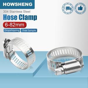 1-10개 조절 가능 호스 클램프 스테인리스 밴드 자동차 연료워터 파이프 클립 6-82mm