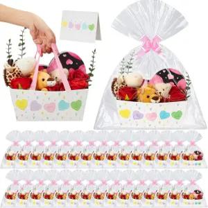 콜든 24 발렌타인데이 빈 선물 바구니를 채워 화려한 대화의 하트 꽃다발 상자를 채우세요. 손잡이 당기는