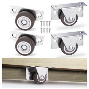4피스 고무 캐스터 가구에 대 한 측면 마운트 서랍 바퀴 설치 테이블에 부엌 캐비닛 로우 프로파일 교체 휠