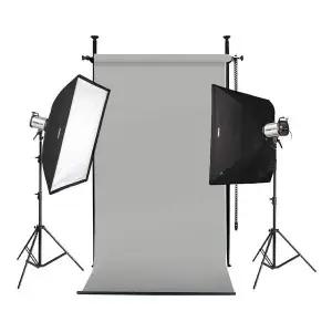 [에이치플러스몰]포멕스 사진조명 스튜디오 촬영 세트 (E200 SS-B) 고정형 배경시스템