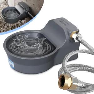 팁 방지 브래킷이 있는 자동 개 물 디스펜서 68온스 야외 물그릇 반려동물 및 가축용 리필 급수기 식품