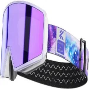 KAPVOE 스키 고글 마그네틱 렌즈 김서림 방지 UV400 보호 남성 여성 및 청소년에게 적합 K719