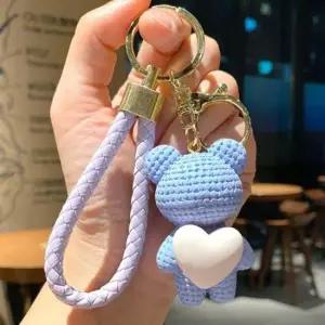 인형키링 베이직 자동차 가방 열쇠 키링 차키 퍼플