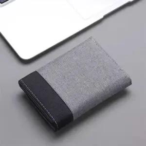 지갑 심플한 반지갑 남성 캔버스 빈티지 캐쥬얼 학생