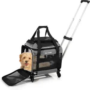 코지 크루저 항공 바퀴 달린 최상위 확장 애완동물 캐리어 승인 - 롤링 개와 고양이를 위해 설계됨 초대형