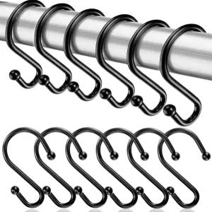 벨라인 샤워 커튼 후크 로드용 메탈 방청 링 S 12종 세트 블랙.