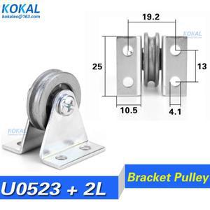 U그루브 크롬 스틸 볼 베어링 도금 니켈 삼각 브래킷  L 와이어 로프 풀리  비 5X23X6.5  5x19mm  1 개