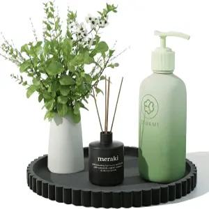 하이헤르츠 실리콘 욕실 조리대 및 배니티 트레이 원형 모던 장식 커피 테이블 양초 향수 식물용