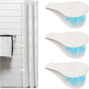 라이너용 바수 마그네틱 실리콘 샤워 커튼 클립 자체 접착식 방풍 스플래시 홀더 물이 튀는 것을 방지하고