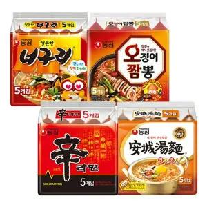 [NS홈쇼핑]농심 신라면 5개 + 안성탕면 5개 + 너구리 5개 + 오징어짬뽕 5개e..[35772705]