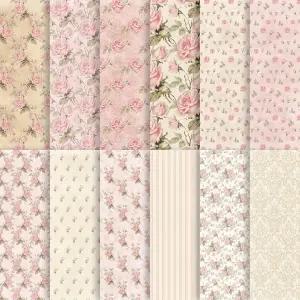 발렌타인데이 스크랩북 24장 레트로 로즈 플로럴 장식 공예 종이 접힌 플랫 발렌타인 카드 만들기 웨딩