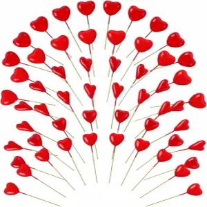 크로블리스풀 60개 발렌타인데이 플로럴 발렌타인 트리 장식 결혼 기념 장식으로 인공 하트 모양의 베리