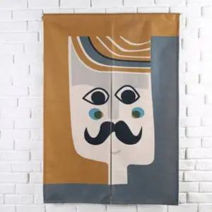 [콩심팥심](남자얼굴) 주방창커튼 반커튼 가림막 간이커튼 가림천 공간분리