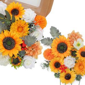 SENSEYA 장식용 조화 콤보 웨딩 DIY 있는 믹스 박스 줄기가 벌크 인조 실크 장식 케이크 부케 세트