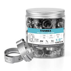 120팩 3CM 2인치 PEX 신치 피팅 연결용 크림프 클램프 스테인리스 튜브 파이프 핀치 304 스틸