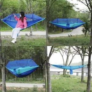 캠핑 QZ07VA05 기장 블루 나무침대 플라잉해먹