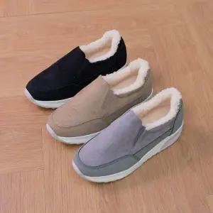 여자 겨울 따뜻한 퍼안감 스웨이드 데일리 슬립온
