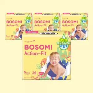 보솜이 특대형 기저귀 액션핏 팬티형 아기 26개입 4팩 MNS